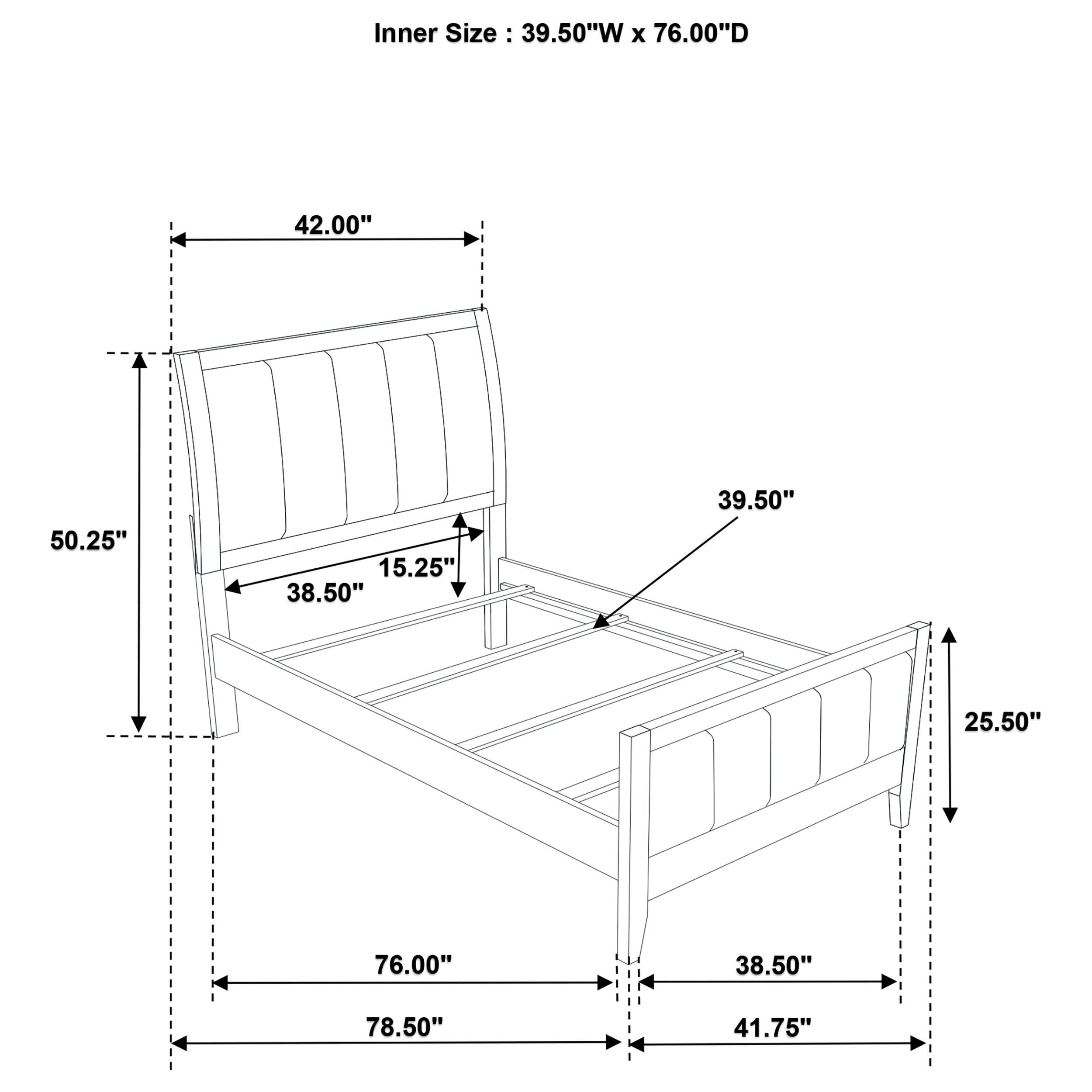 Wilkes Dark Cocoa Upholstered Twin Bed – Luna Furniture