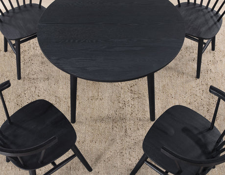 Willow 5 Piece 42-inch Round Dining Set, Black from Steve Silver - Luna Furniture
