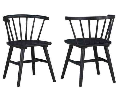 Willow 5 Piece 42-inch Round Dining Set, Black from Steve Silver - Luna Furniture