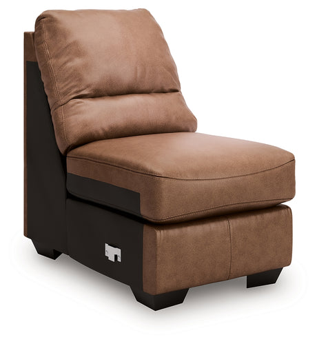 WillowBend Caramel Armless Chair from Ashley - Luna Furniture
