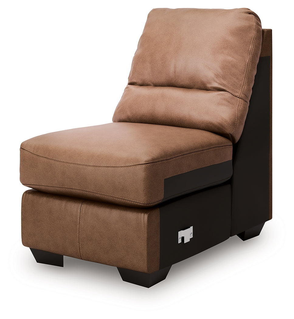 WillowBend Caramel Armless Chair from Ashley - Luna Furniture