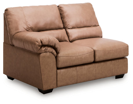 WillowBend Caramel Left-Arm Facing Loveseat from Ashley - Luna Furniture