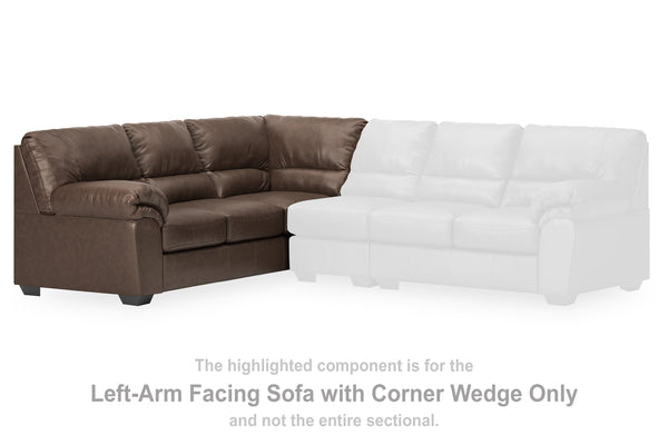 WillowBend Umber Left-Arm Facing Sofa with Corner Wedge
