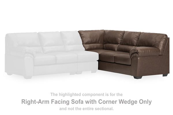 WillowBend Umber Right-Arm Facing Sofa with Corner Wedge