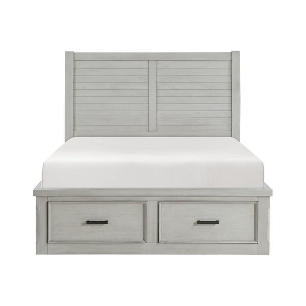 Willowbrook Light Gray King Storage Platform Bed