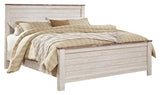 Willowton California King Panel Bed with Dresser in Whitewash from Ashley Furniture - Luna Furniture