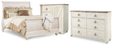 Willowton Queen Sleigh Bed, Dresser and Chest from Ashley Furniture - Luna Furniture