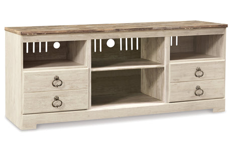 Willowton Whitewash 3-Piece Entertainment Center from Ashley - Luna Furniture
