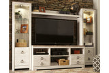 Willowton Whitewash 3-Piece Entertainment Center from Ashley Furniture - Luna Furniture
