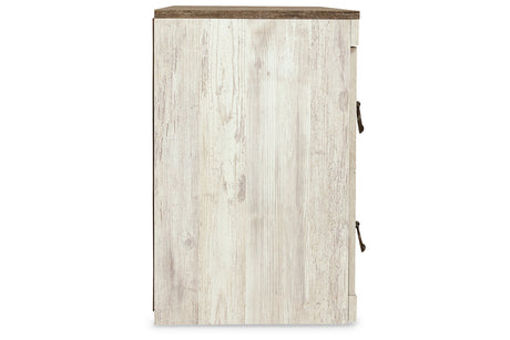 Willowton Whitewash 4-Piece Entertainment Center with Electric Fireplace from Ashley - Luna Furniture