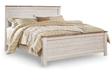 Willowton Whitewash California King Panel Bed from Ashley - Luna Furniture