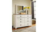 Willowton Whitewash Dresser and Mirror from Ashley - Luna Furniture