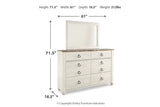 Willowton Whitewash Dresser and Mirror from Ashley - Luna Furniture