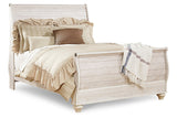 Willowton Whitewash Queen Sleigh Bed from Ashley Furniture - Luna Furniture