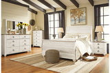 Willowton Whitewash Queen Sleigh Bed from Ashley Furniture - Luna Furniture
