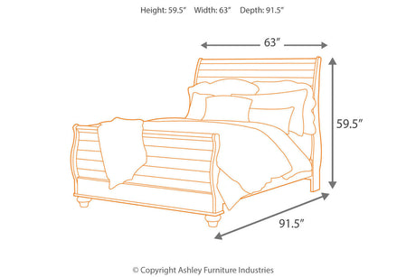 Willowton Whitewash Queen Sleigh Bed from Ashley - Luna Furniture