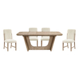 Wilshire Natural/Beige 5-Piece 94" Extendable Dining Set from Homelegance - Luna Furniture