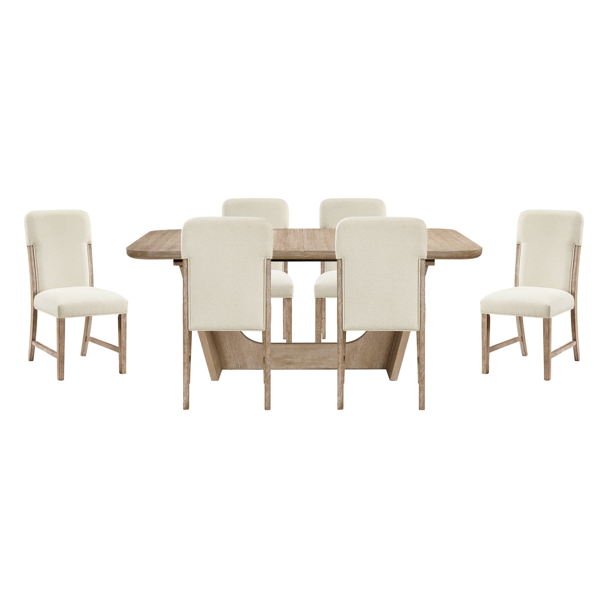 Wilshire Natural/Beige 7-Piece 94" Extendable Dining Set from Homelegance - Luna Furniture