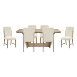 Wilshire Natural/Beige 7-Piece 94" Extendable Dining Set from Homelegance - Luna Furniture