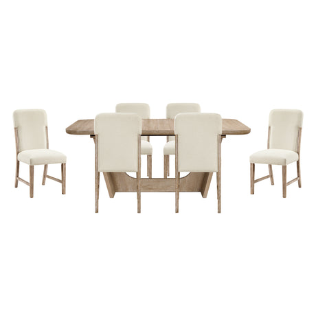 Wilshire Natural/Beige 7-Piece 94" Extendable Dining Set from Homelegance - Luna Furniture