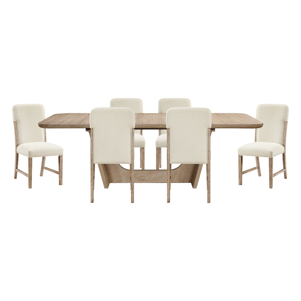 Wilshire Natural/Beige 7-Piece 94" Extendable Dining Set from Homelegance - Luna Furniture