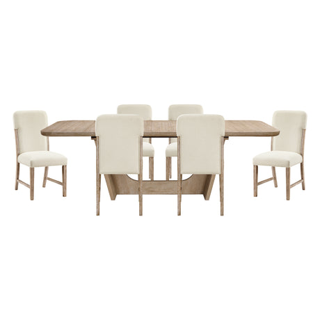 Wilshire Natural/Beige 7-Piece 94" Extendable Dining Set from Homelegance - Luna Furniture