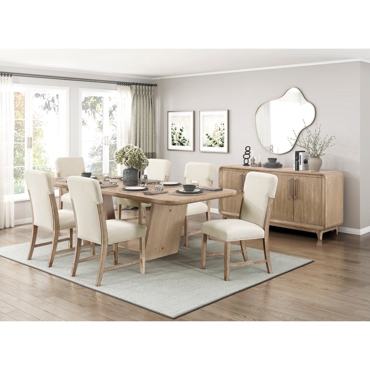 Wilshire Natural/Beige 94" Extendable Dining Set from Homelegance - Luna Furniture