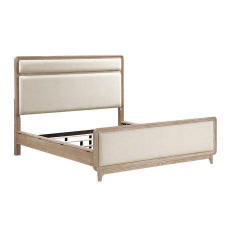 Wilshire Natural Queen Upholstered Panel Bed from Homelegance - Luna Furniture