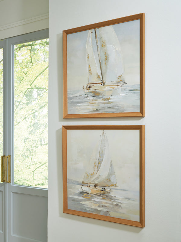 Winbrook Gray/Tan/Gold Finish Wall Art Set (Set of 2)