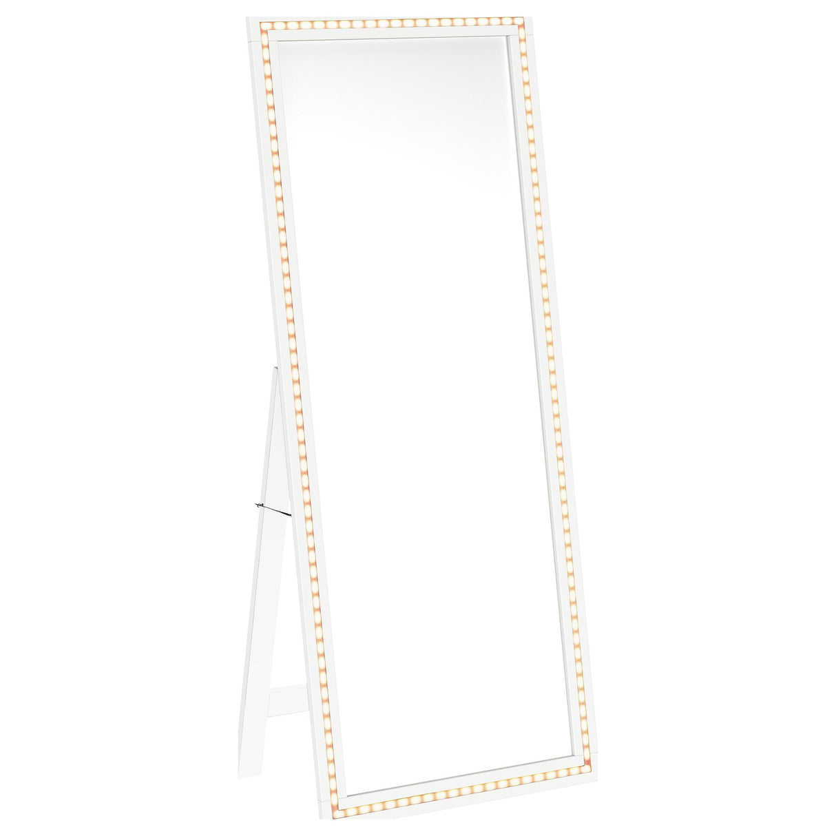 Windrose White Full Length Floor Standing Tempered Mirror with LED Lighting from Coaster - Luna Furniture