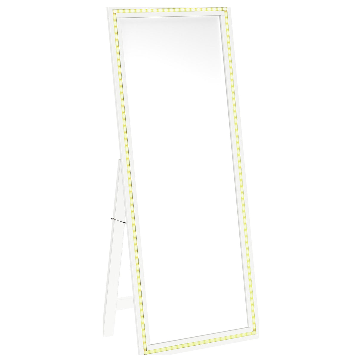 Windrose White Full Length Floor Standing Tempered Mirror with LED Lighting from Coaster - Luna Furniture