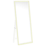 Windrose White Full Length Floor Standing Tempered Mirror with LED Lighting from Coaster - Luna Furniture
