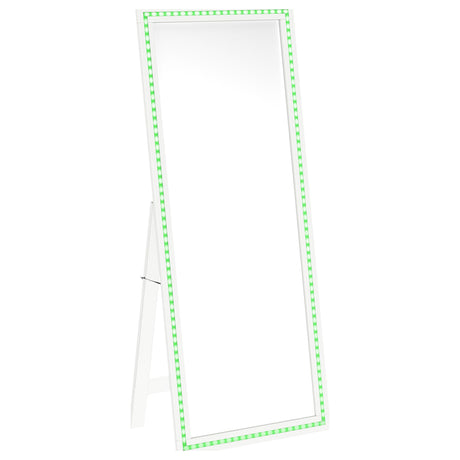 Windrose White Full Length Floor Standing Tempered Mirror with LED Lighting from Coaster - Luna Furniture