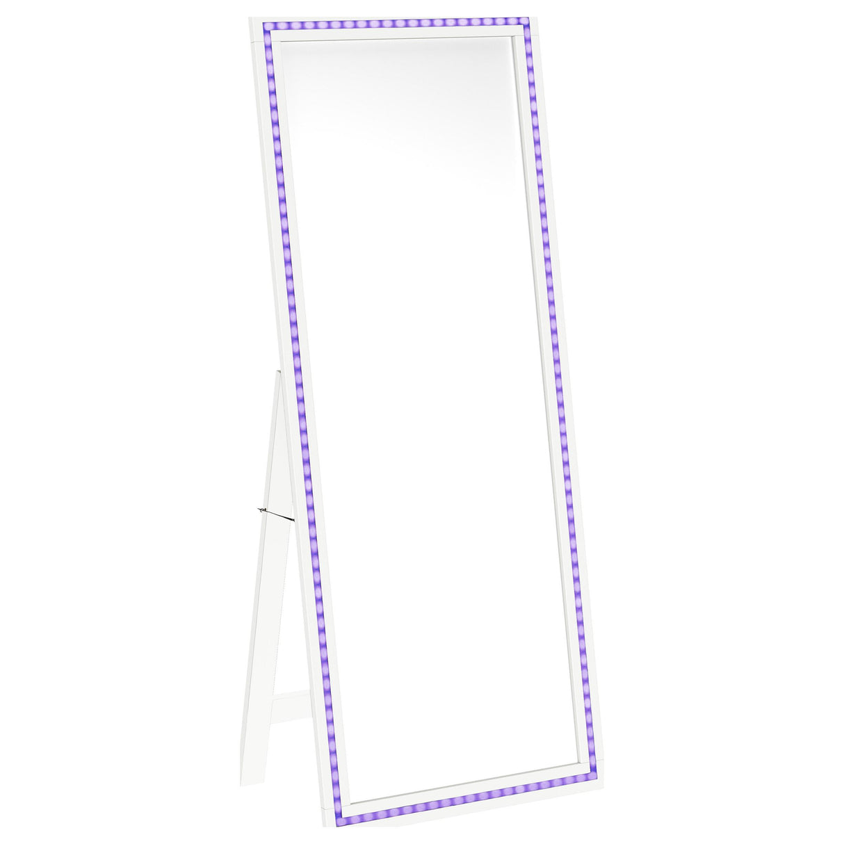 Windrose White Full Length Floor Standing Tempered Mirror with LED Lighting from Coaster - Luna Furniture