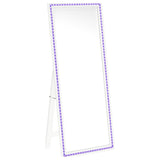 Windrose White Full Length Floor Standing Tempered Mirror with LED Lighting from Coaster - Luna Furniture