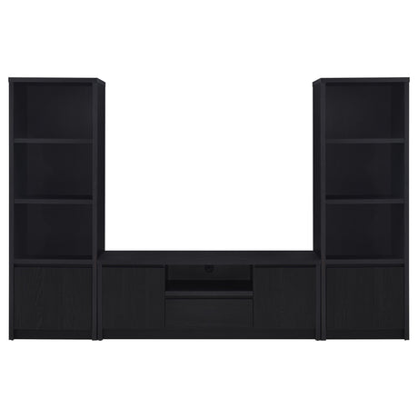 Winfield Black 3-Piece Entertainment Center 60-inch TV Stand from Coaster - Luna Furniture