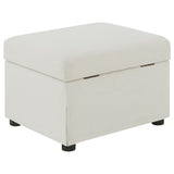 Winter Beige Upholstered Hydraulic Lift Top Storage Ottoman from Coaster - Luna Furniture