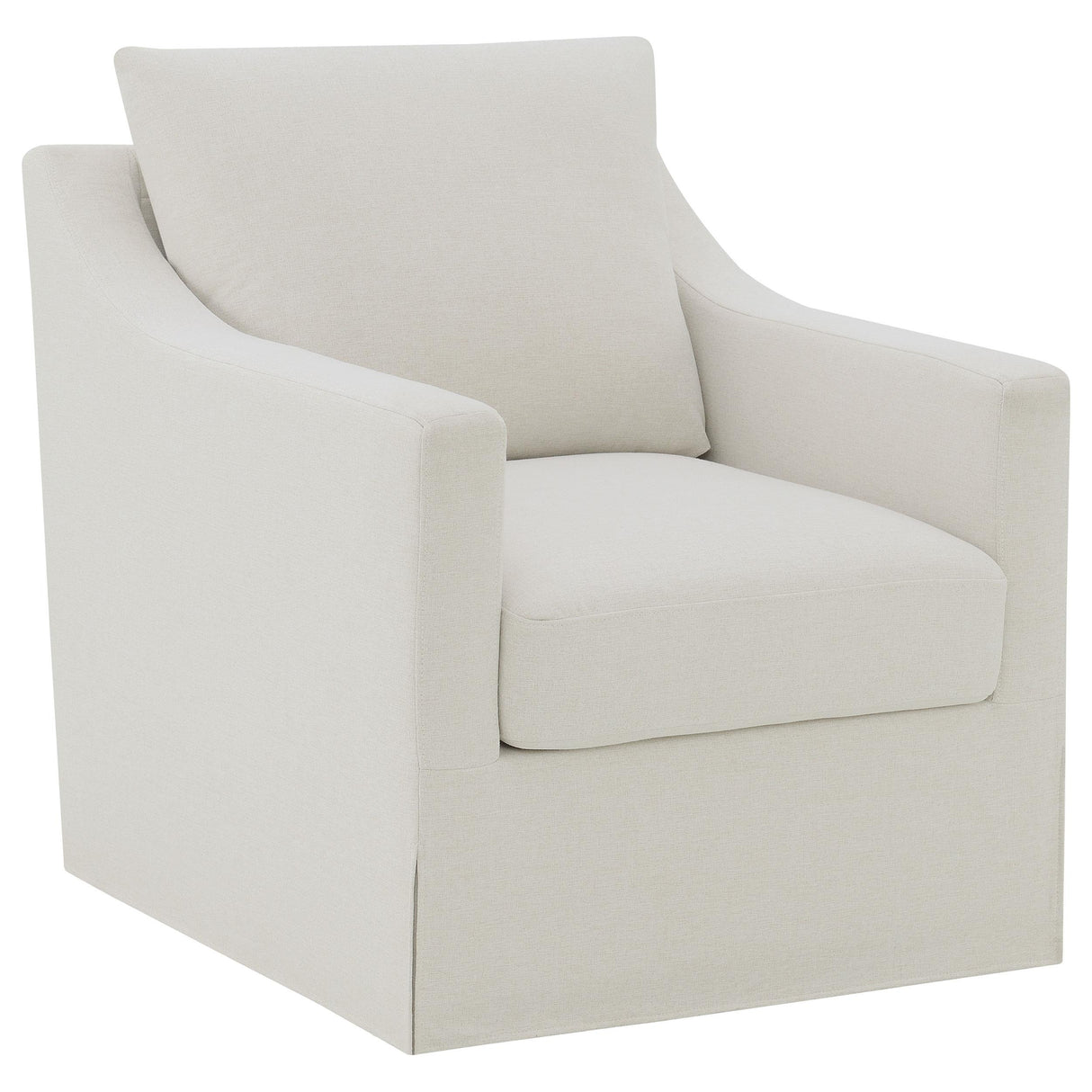 Winter Beige Upholstered Sloped Arm Accent Swivel Chair from Coaster - Luna Furniture
