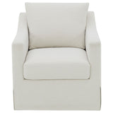 Winter Beige Upholstered Sloped Arm Accent Swivel Chair from Coaster - Luna Furniture