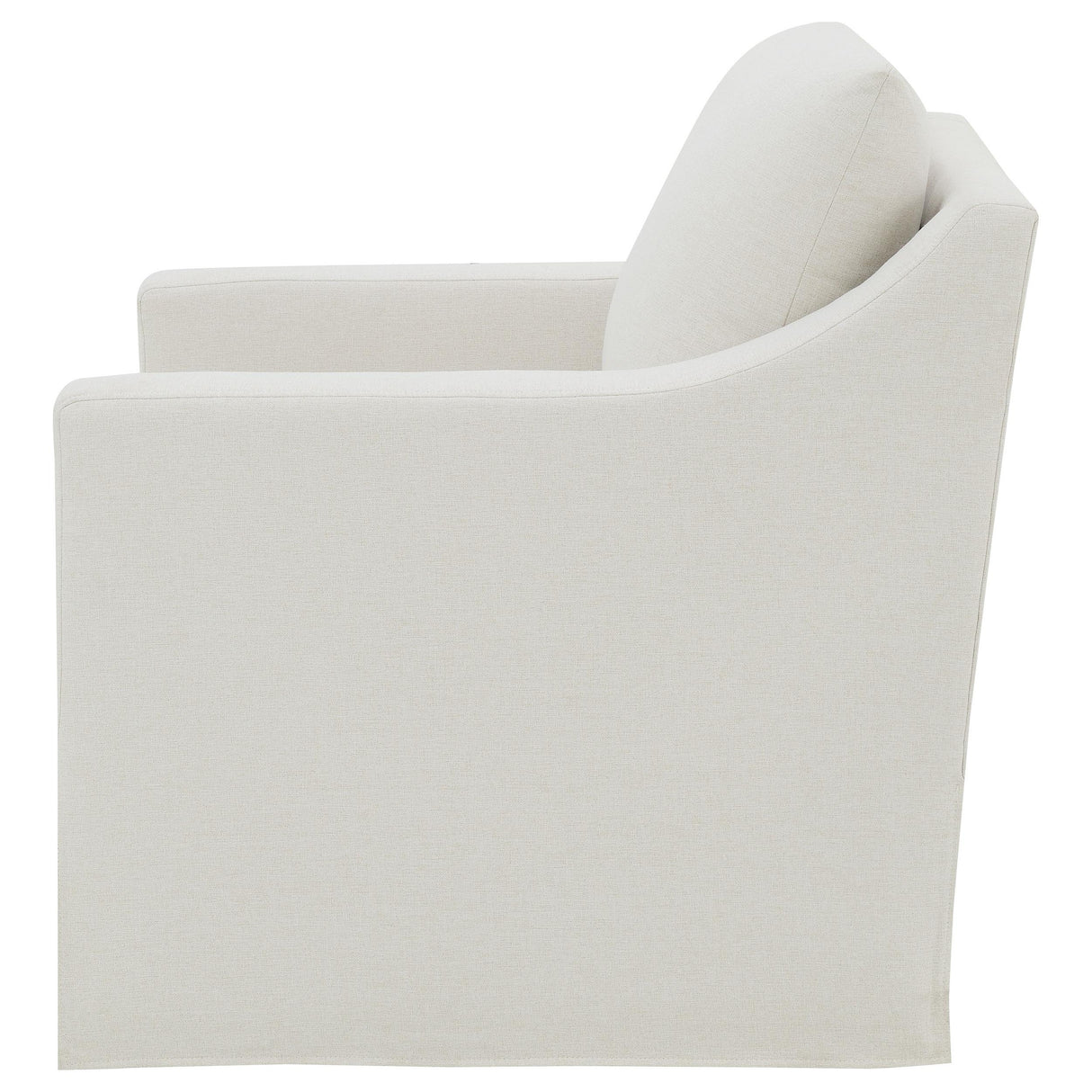 Winter Beige Upholstered Sloped Arm Accent Swivel Chair from Coaster - Luna Furniture