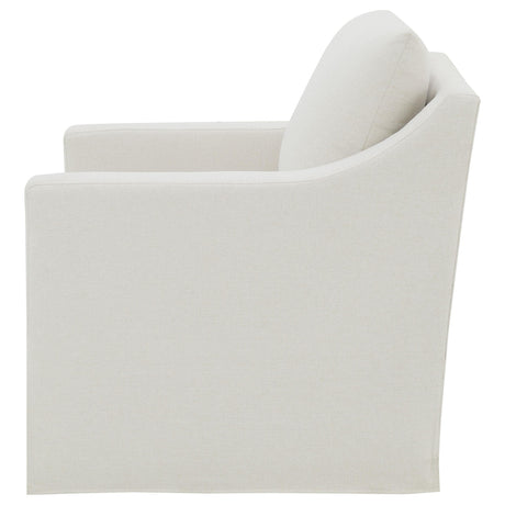 Winter Beige Upholstered Sloped Arm Accent Swivel Chair from Coaster - Luna Furniture