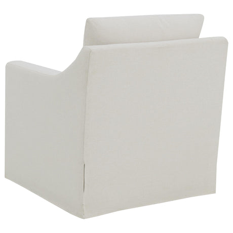 Winter Beige Upholstered Sloped Arm Accent Swivel Chair from Coaster - Luna Furniture