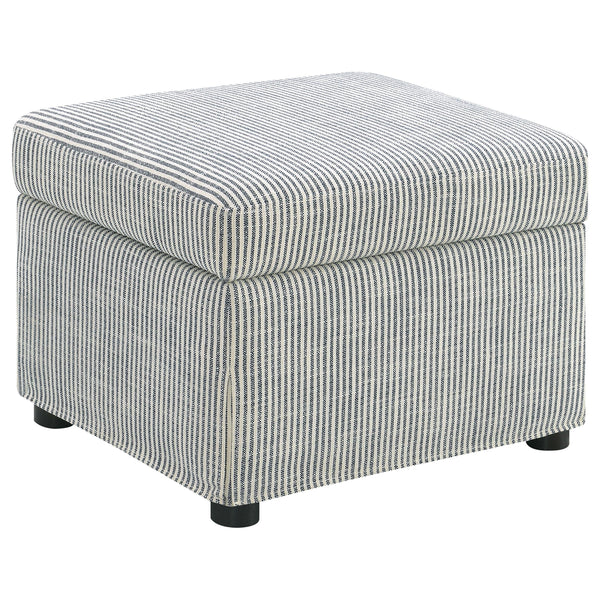 Winter Gray Upholstered Hydraulic Lift Top Storage Ottoman