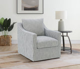 Winter Gray Upholstered Sloped Arm Accent Swivel Chair from Coaster - Luna Furniture