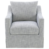 Winter Gray Upholstered Sloped Arm Accent Swivel Chair from Coaster - Luna Furniture
