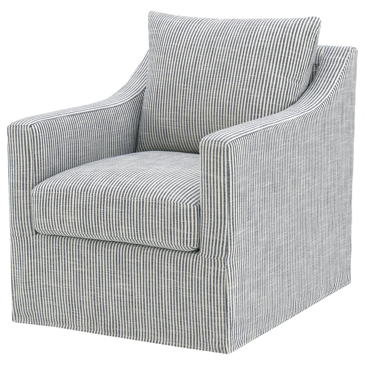 Winter Gray Upholstered Sloped Arm Accent Swivel Chair from Coaster - Luna Furniture