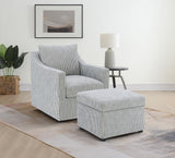 Winter Gray Upholstered Sloped Arm Accent Swivel Chair from Coaster - Luna Furniture