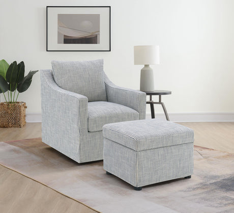 Winter Gray Upholstered Sloped Arm Accent Swivel Chair from Coaster - Luna Furniture