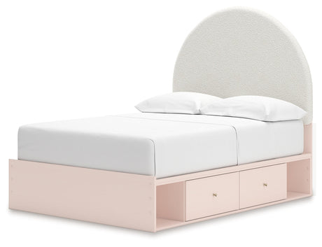 Wistenpine Blush Full Upholstered Storage Platform Bed with 2 Drawers from Ashley - Luna Furniture