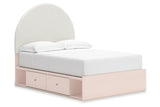Wistenpine Blush Upholstered Youth Storage Platform Bedroom Set with 4 Drawers from Ashley - Luna Furniture
